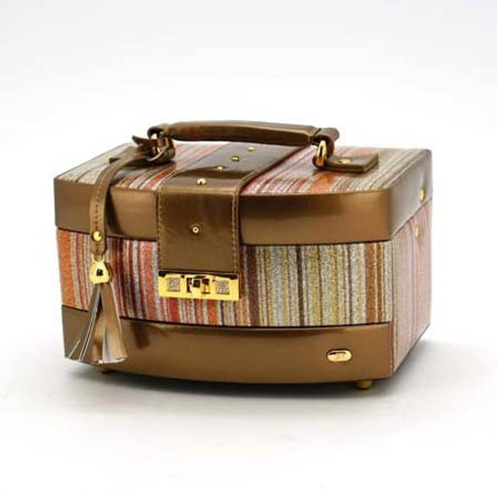 Шкатулка для украшений Jardin D'Ete, цвет бронзово-золотистый, "мерцание", 22х16х12,8 см