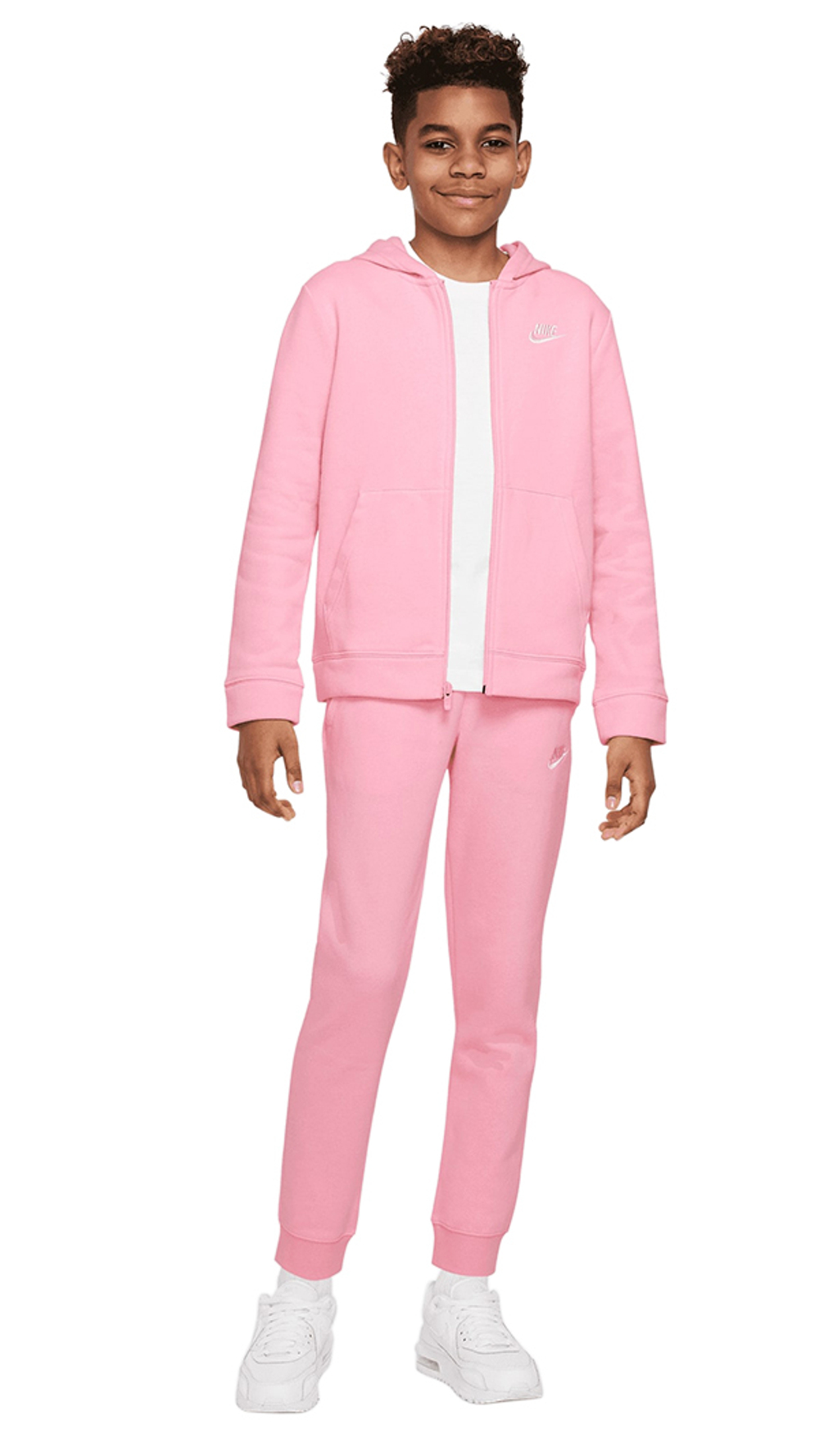 Детский теннисный костюм Nike Boys NSW Track Suit BF Core - medium soft pink/medium soft pink/white