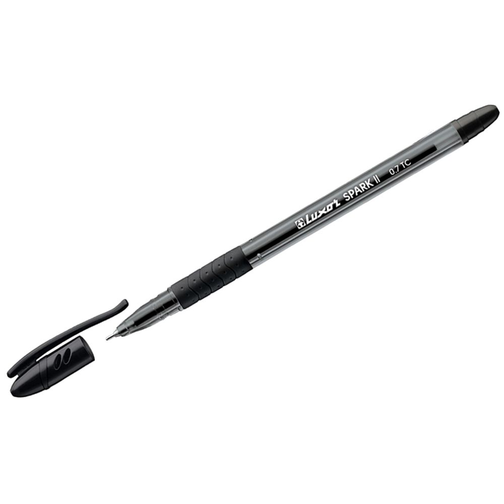 Ручка шариковая Luxor "Spark II" черная, 0,7мм, грип, 1шт