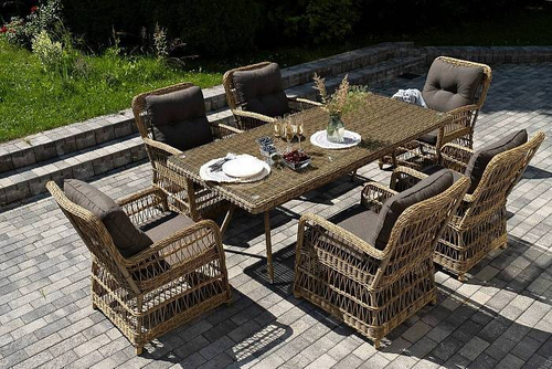 "Цесена" обеденная группа плетеная из искусственного ротанга