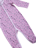 Комбинезон для новорожденного с длинным рукавом розовый