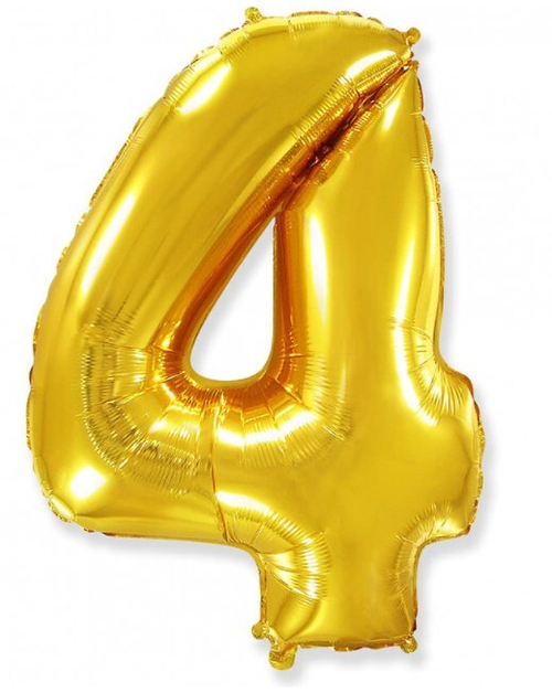 Шар цифра №4 Золото