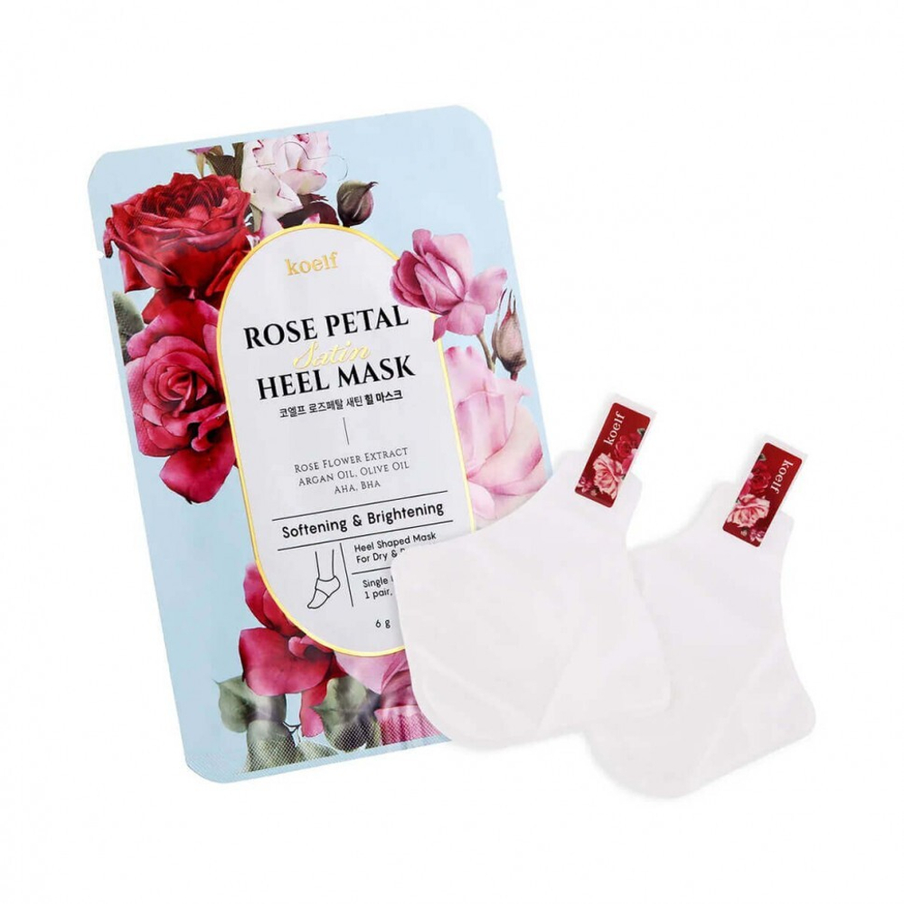 Маски-носочки для пяток «роза» Koelf Rose petal satin heel mask