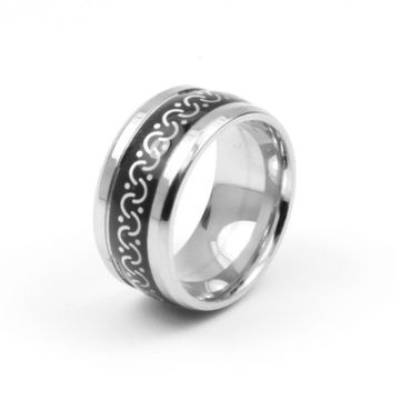 Кольцо стальное (208) "Узор" эмаль