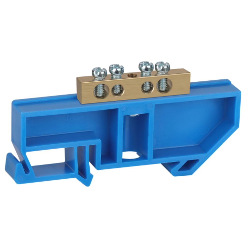 Шина ЭРА NO-222-43 N ноль на DIN-изоляторе ШНИ-6х9-4-Д-синий