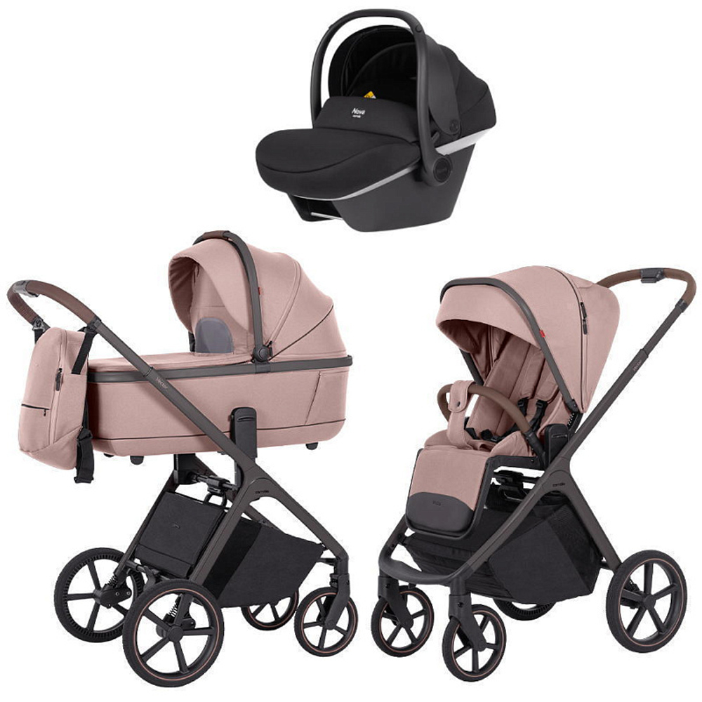 Коляска Carrello Vector CRL-6550 Nova DK791 Grey Line с базой Isofix 3 в 1 Cupcake Beige