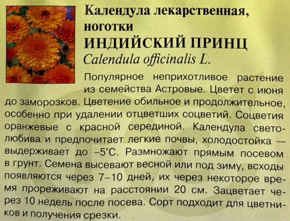Календула Индийский принц 0,3 г СМЦ-571