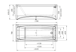 Акриловая ванна Radomir Vanessa (Радомир Ванесса) Веста 170х70, с каркасом