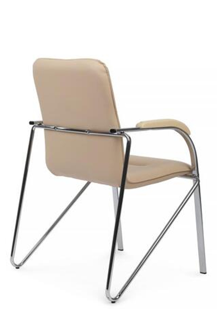 Стул Riva Самба с пластиковыми подлокотниками SMB-03H Хром гальв. Бежевый