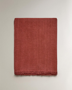 Zara Home плед из льна, терракотовый, 140x190 см