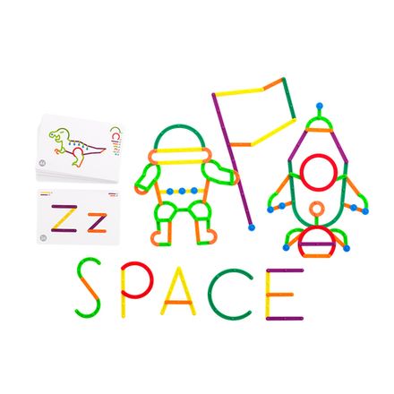 Палочки счетные Геостикс (200 дет). Конструктор букв с карточками (25 шт.)