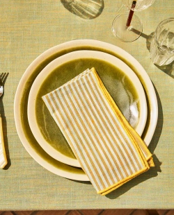 ZARA HOME САЛФЕТКИ ИЗ ХЛОПКА В ПОЛОСКУ (НАБОР ИЗ 2 ШТ.), ЗЕЛЕНЫЙ