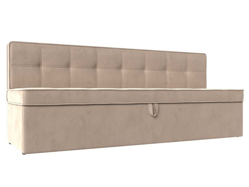 Диван кухонный прямой Техас, Бежевый, Велюр, 113095