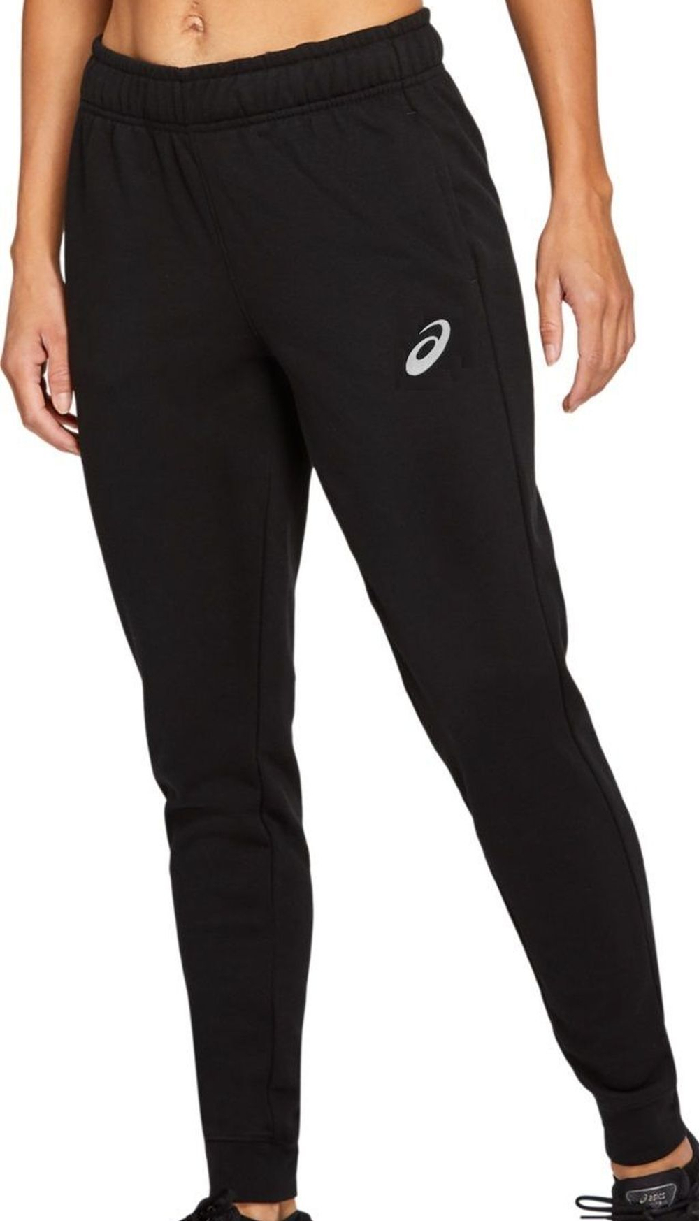 Женские теннисные брюки Asics Big Logo Sewat Pant W - черный