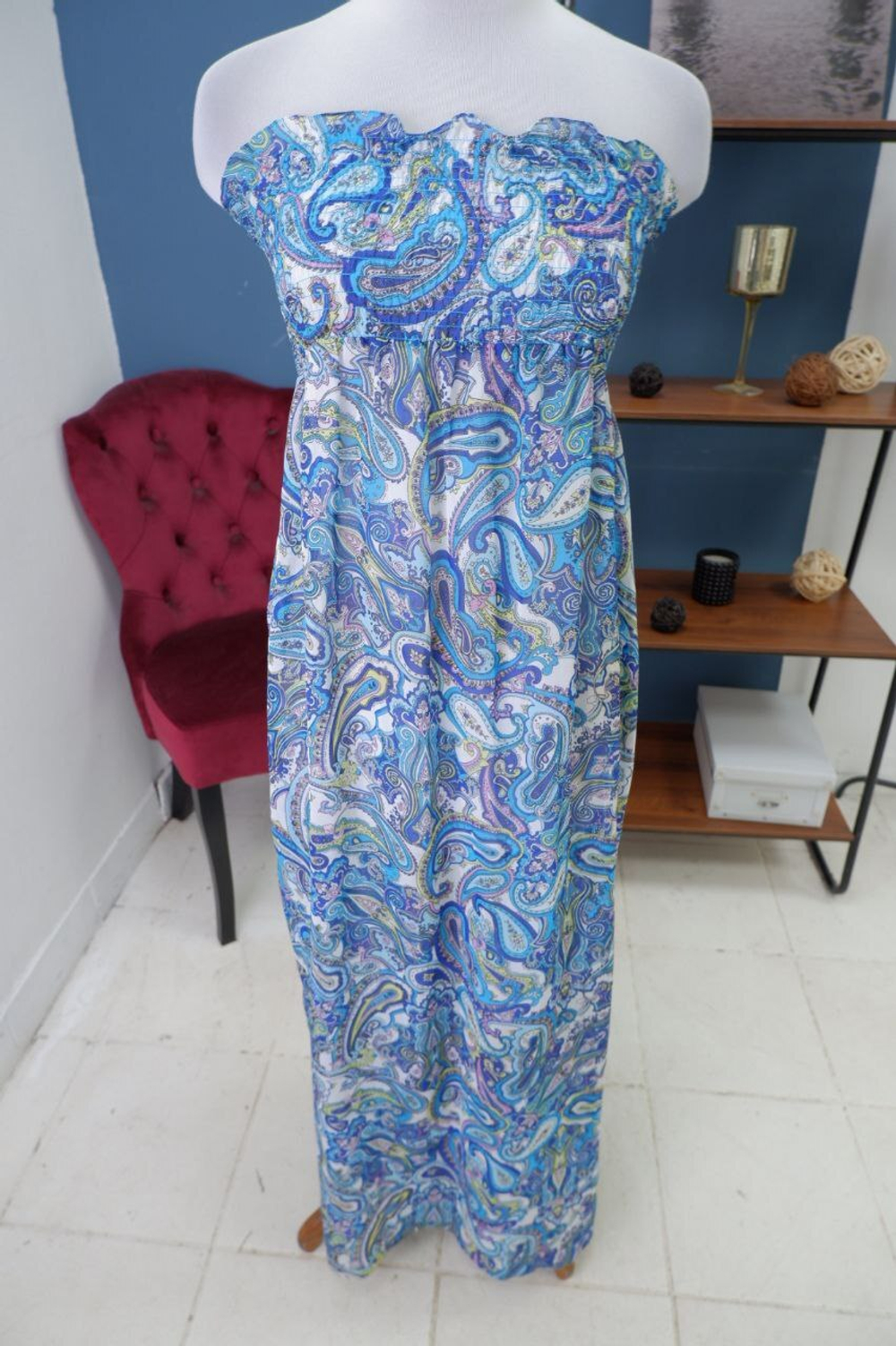 Сарафан Incity пляжный синий 42 размер