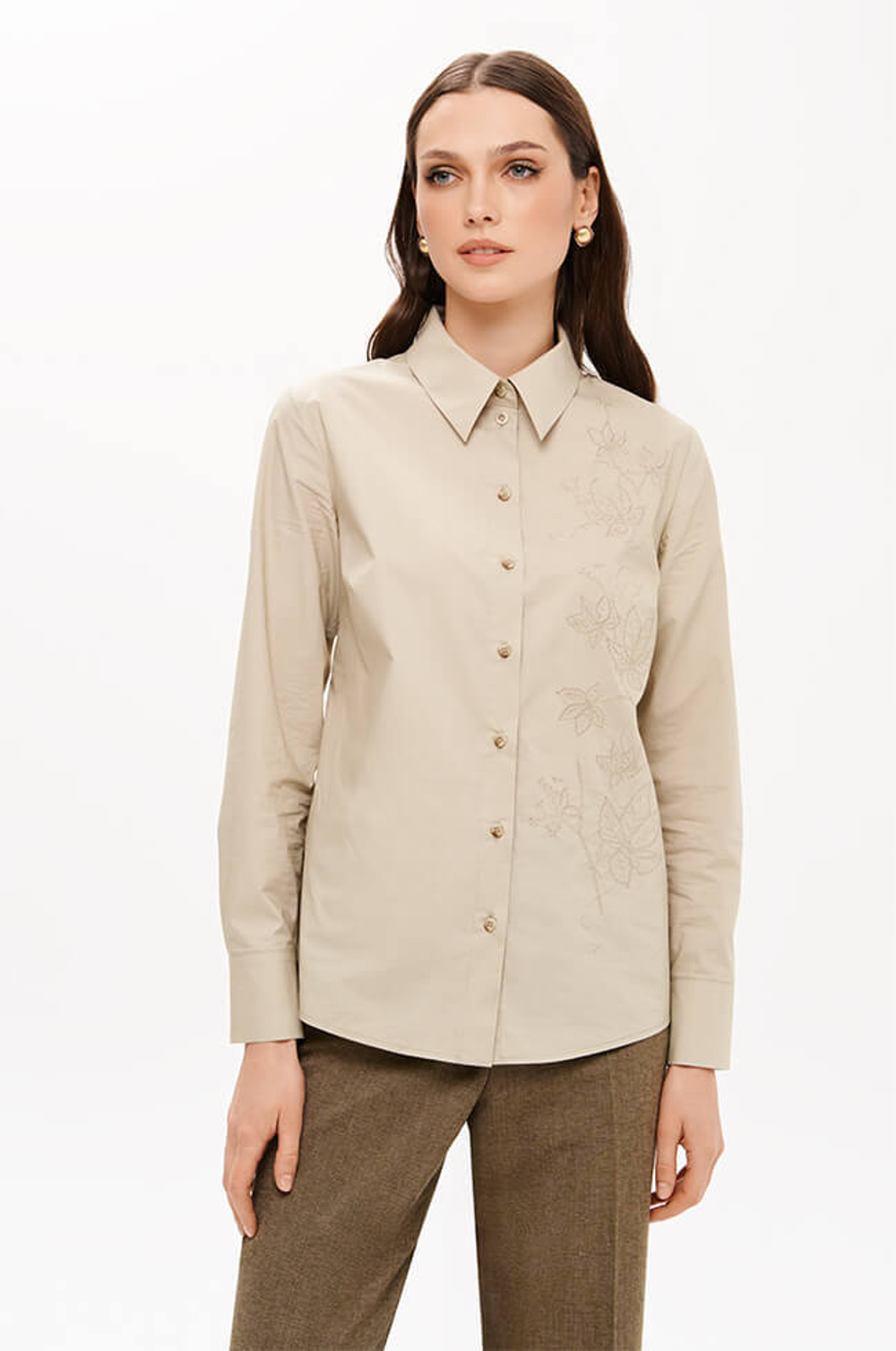 23403 Блузка женская (серо-зеленый)