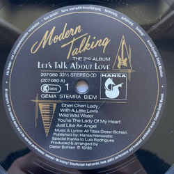 Винтажная виниловая пластинка LP Modern Talking Let's Talk About Love (The 2nd Album) (Германия 1985) Cheri Cheri Lady