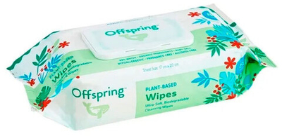 Влажные салфетки Offspring Биоразлагаемые с клапаном 80 шт