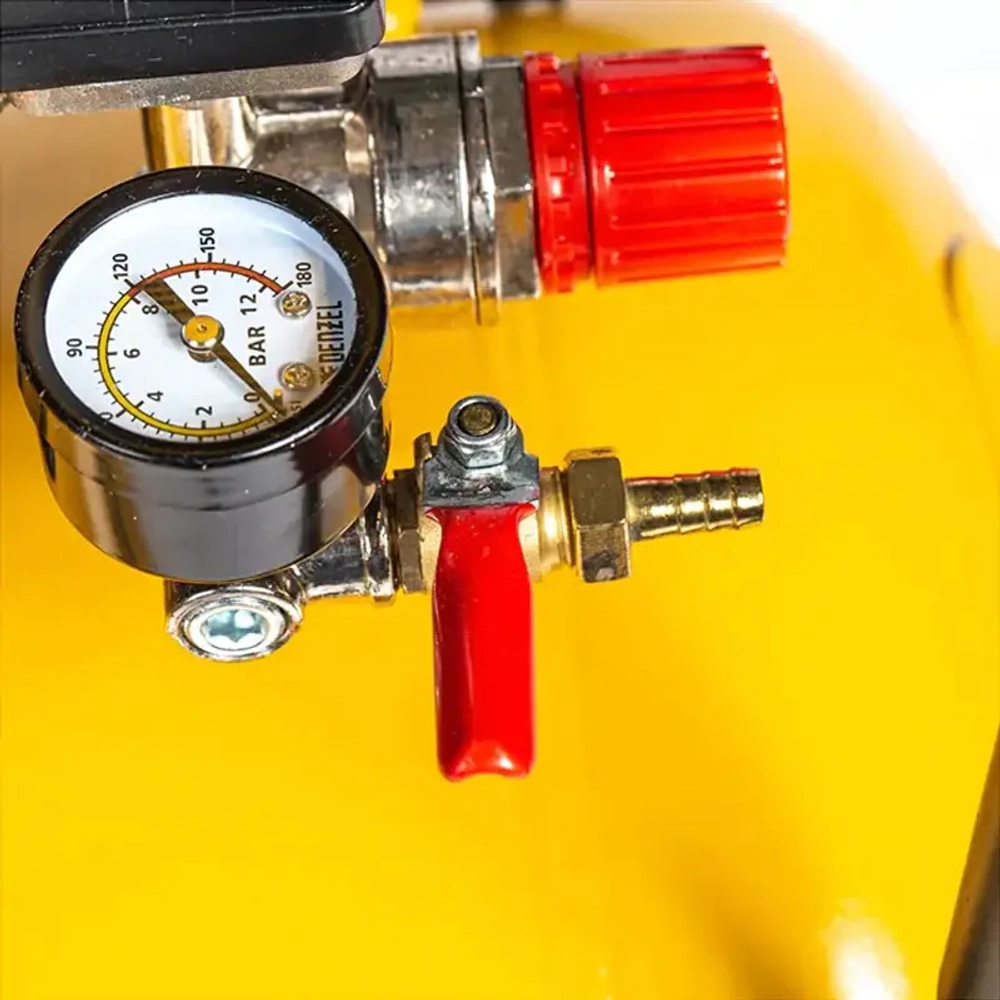 DENZEL BCV2200/100 компрессор воздушный 2.2 квт, ременный привод, 100 литров, 370 л/мин 58110