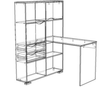 Стол письменный ЛАВОРО /1100*1500*1503/ левый дуб бунратти / белый