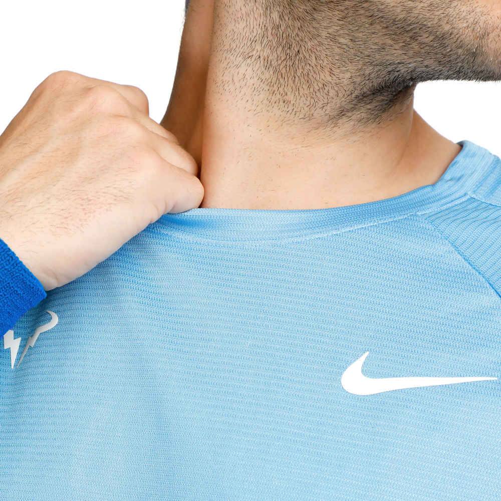 Мужское теннисное поло Nike Dri-Fit RAFA MNK Challenger T-Shirt Men - Light Blue
