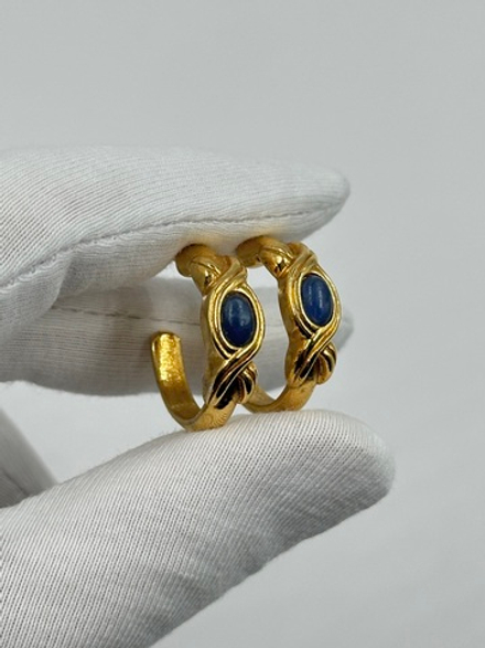 Серьги кольца с синими кабошонами Avon