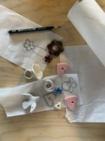 Подвес Цветок mini, синий, керамика