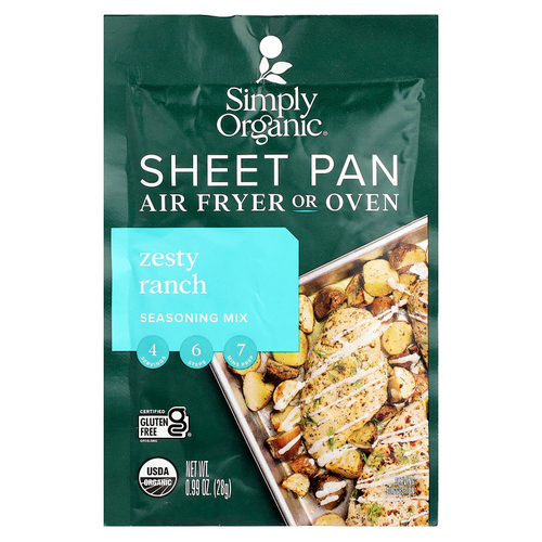 Simply Organic, Смесь приправ для сковороды, Zesty Ranch, 28 г (0,99 унции)
