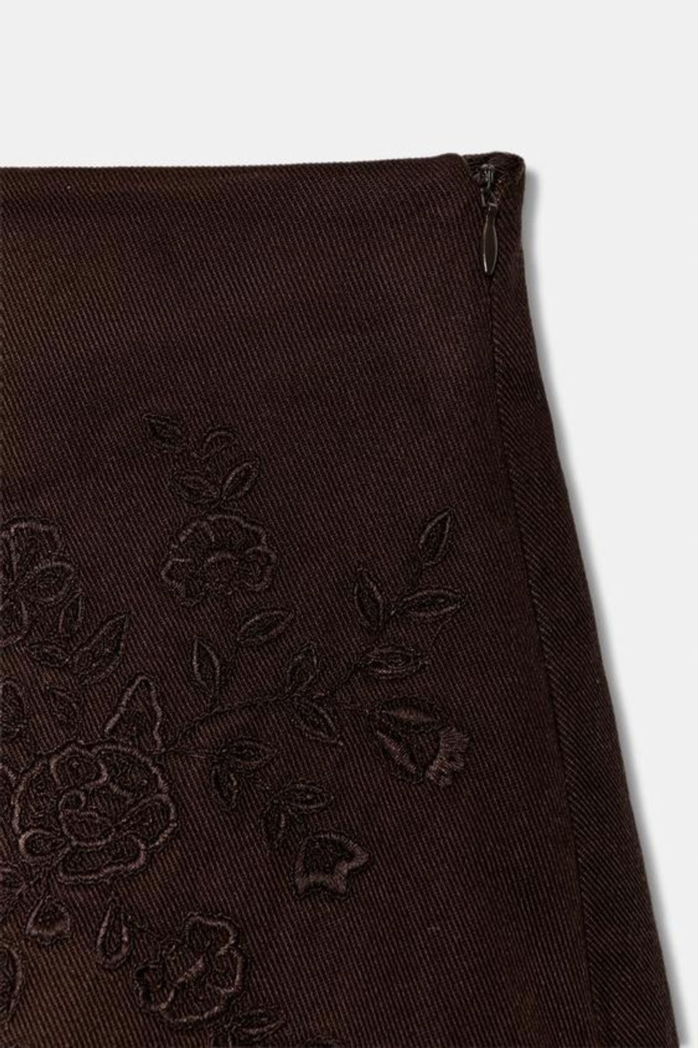 ZARA ШОРТЫ С ВЫШИВКОЙ И КРУЖЕВОМ, КОРИЧНЕВЫЙ