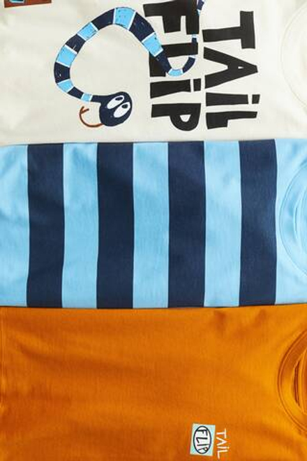 H&M Набор из 3 футболок с принтом, кремовый