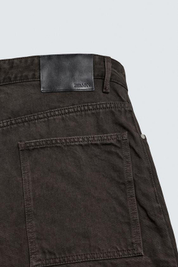 ZARA ДЖИНСЫ WIDE FIT, КОРИЧНЕВЫЙ