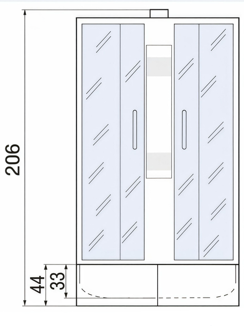Душевая кабина RIVER NARA LIGHT Б/К 90/44 МТ 90x90x210 10000003576 Универсальная Четверть круга