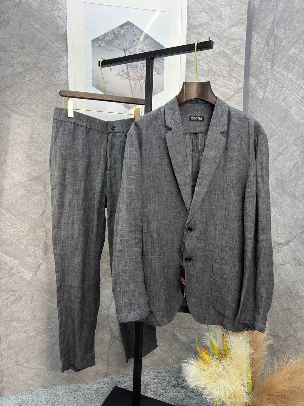 Льняной костюм Zegna