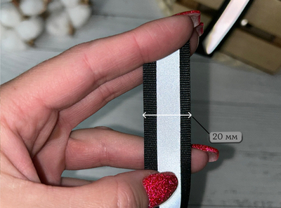 Лента СВО черная 2см с полоской