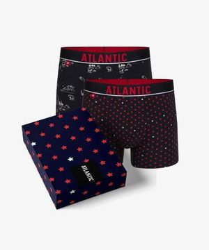 Трусы мужские боксеры (2шт), Atlantic 2GMH-015, темно-синий+темно-синий