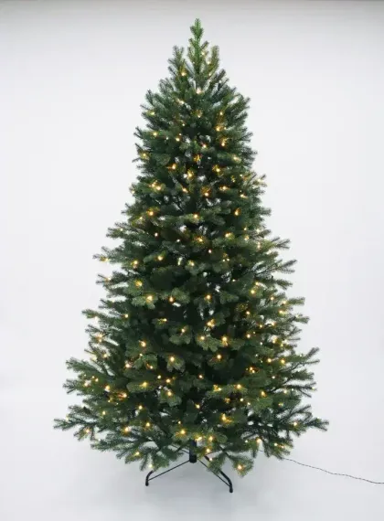 Искусственная елка Швейцарская 230 см., 340 теплых белых LED ламп, 100% литая хвоя, Black Box (74600)