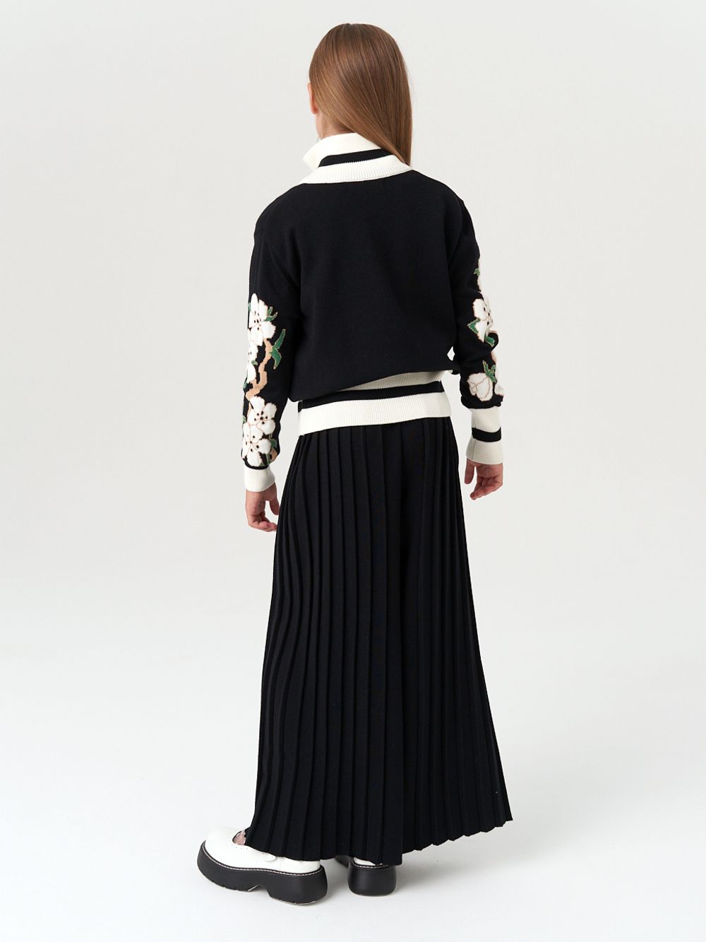 Кардиган для девочки на молнии в школу AT1070 черный