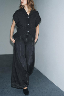 ZARA ДЖИНСЫ BALLOON С ВЫСОКОЙ ПОСАДКОЙ — ZW COLLECTION, СЕРЫЙ