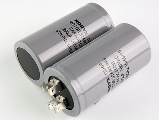 Пусковой конденсатор 200мкФ 300в клеммы / CD-60 / RODYX