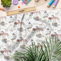 Ткань бифлекс акварельные домашние животные