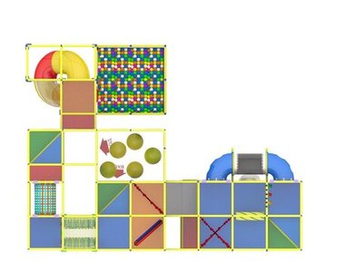 Детский игровой лабиринт «Океан» 70,81 м² (7,3*9,7*5,9 м)