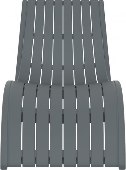 Шезлонг-лежак пластиковый Slim темно-серый Турция