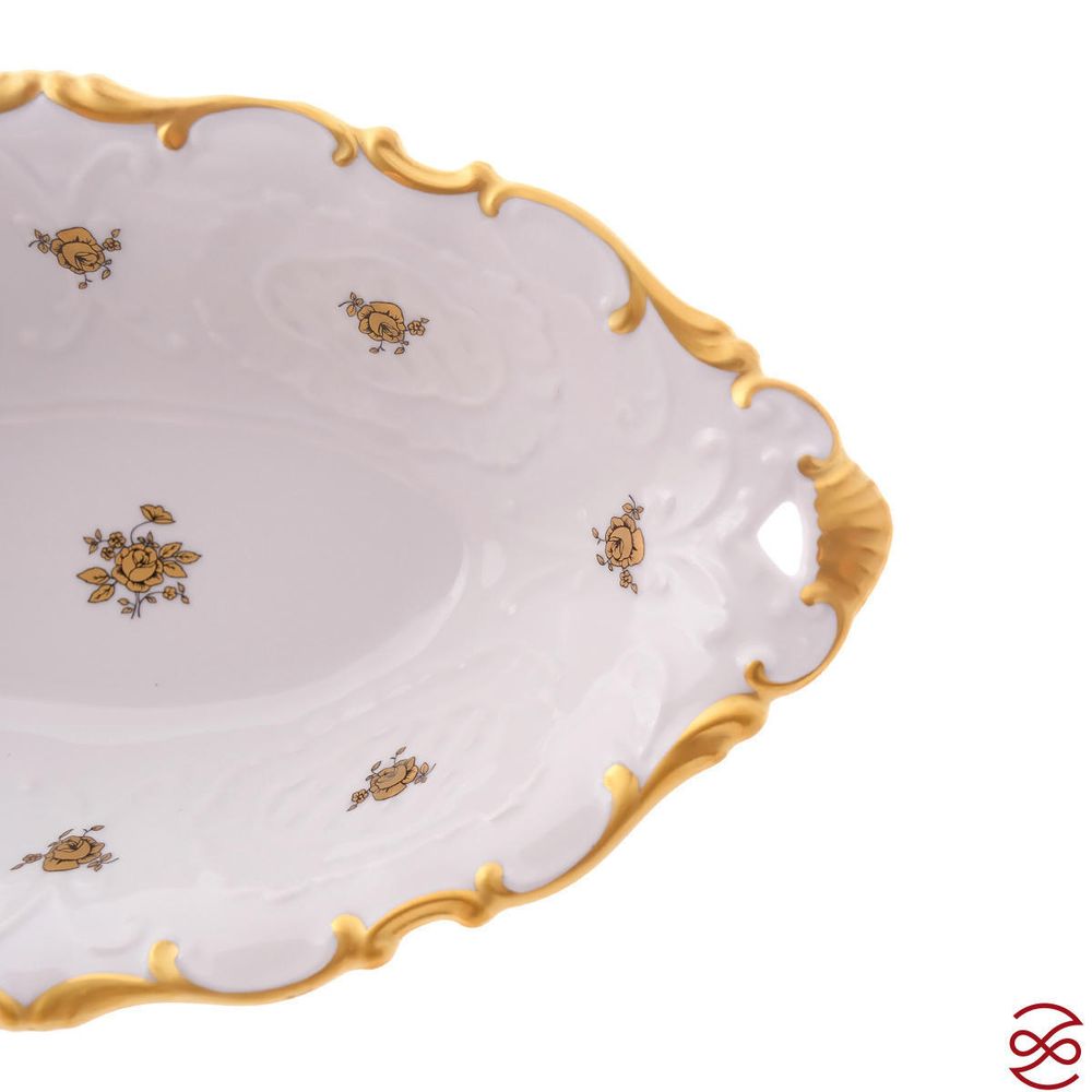 Блюдо овальное Queen's Crown Золотая роза 31 см