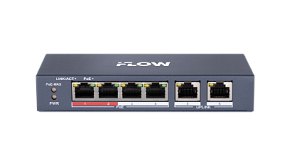 F-SW-EU206MPOE-V/L Неуправляемый PoE-коммутатор на 4 порта 10/100M RJ45 PoE, 2 uplink порта 10/100M RJ45