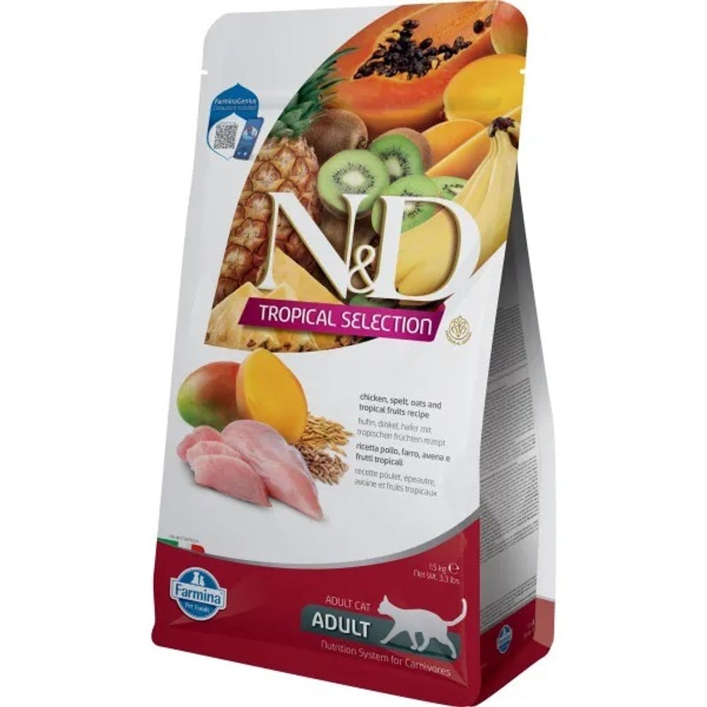 Сухой корм FARMINA N&amp;D Tropical Selection для кошек с курицей - 1,5 кг