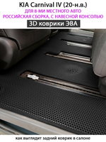 Автомобильные коврики ЭВА для KIA Carnival IV (20-н.в.) для 8-ми местного авто, Российская сборка