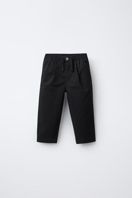 ZARA ПРЯМЫЕ БРЮКИ ЧИНОС, ЧЕРНЫЙ