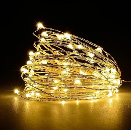 Гирлянда "Роса" 100LED,10м, 3*АА, Теплый свет (1/1)