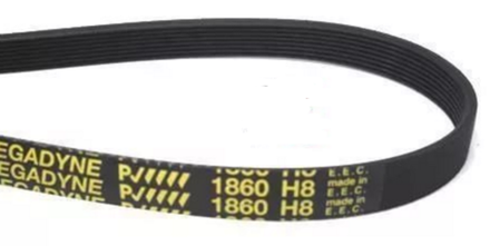 Ремень 1860 H8 EL Megadyne для стиральной машины Whirlpool (Вирпул) 1818мм черный, желтая надпись