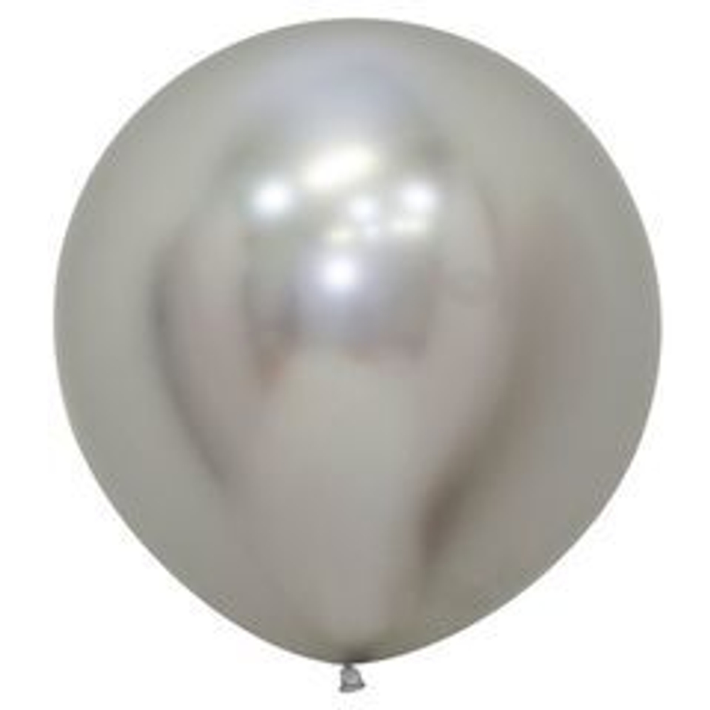 S 24"/60 см, Хром Рефлекс (Зеркальные шары), Серебро (981) в сдутом виде